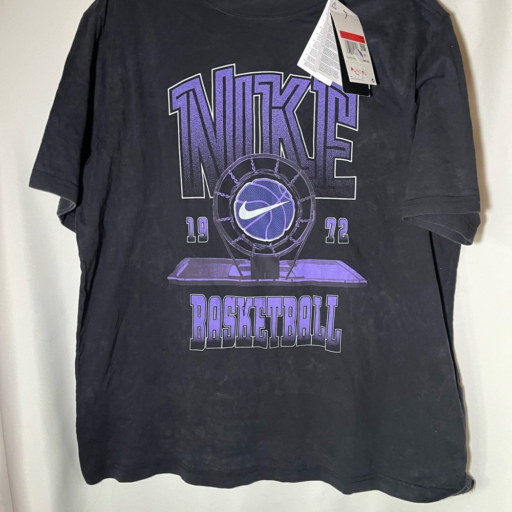 Nike Black and Purple Graphic Tee